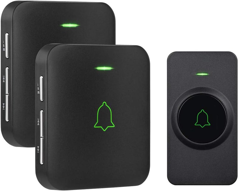 AVANTEK Wireless Door Bell, CB-12 Mini Waterproof Doorbell Chime Operating at 1000 Feet with 52 Melodies, 5 Volume Levels & LED Flash - Image 1