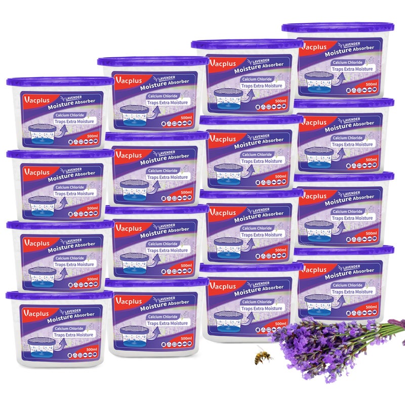 Vacplus Moisture Absorbers 105 Oz Humidity Absorber Boxes Attracts Extra Moisture from Your Bathroom Closet Kitchen Study Dehumidifier Odor Eliminator for Closet Lavender Scent 16 Packs - Image 3