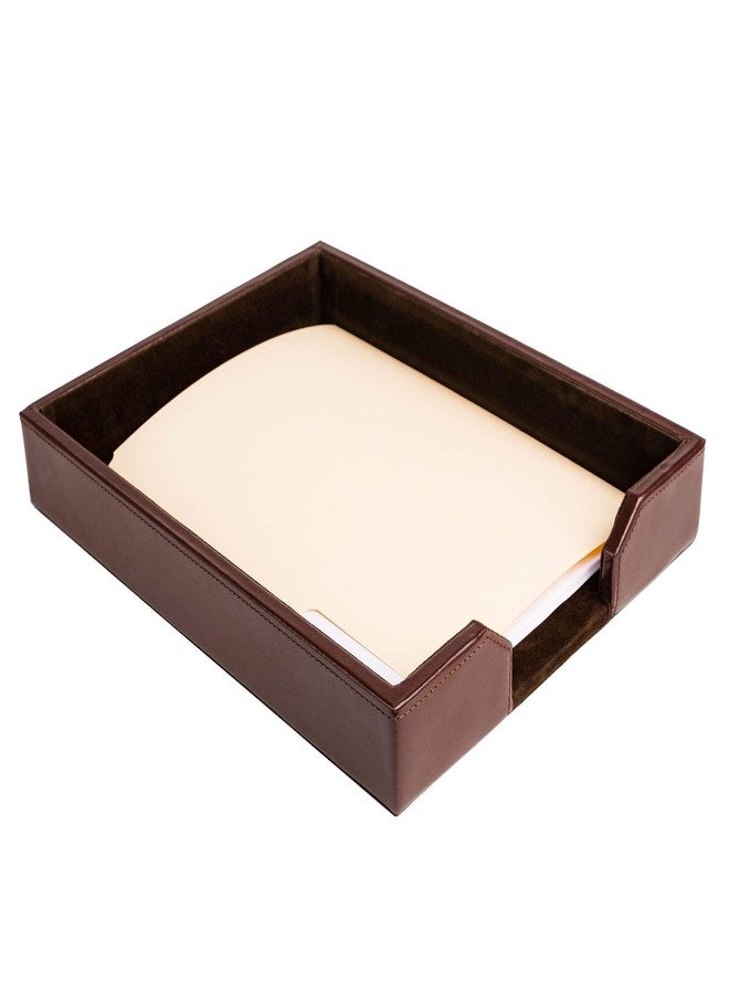 DACASSO Bonded Leather Desktop Letter Tray - Luxury Letter Holder & Paper Organizer for Desk - Office Organization & Executive Desk Decor - (Dark Brown) - Image 5