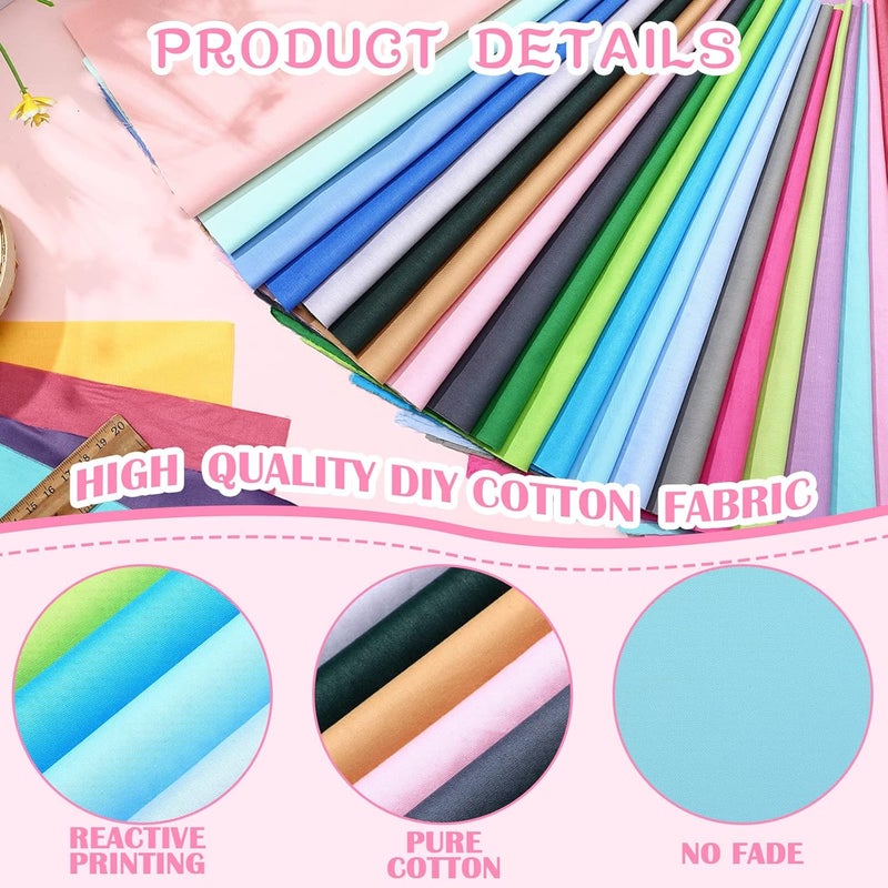 Boyiee 50 Pcs 10 x 10 Inch Cotton Fabric Bundle Square Multicolor Fabric Quilting Sewing Fat Quarters Patchwork Bundles for Beginners DIY Craft Sewing Clothing Scrapbooking - Image 5