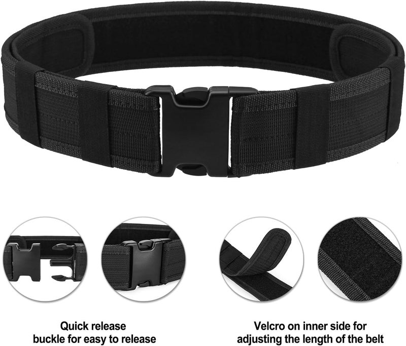AGPtek Police Security Tactical Combat Gear Utility Nylon Belt (Black) - Image 5