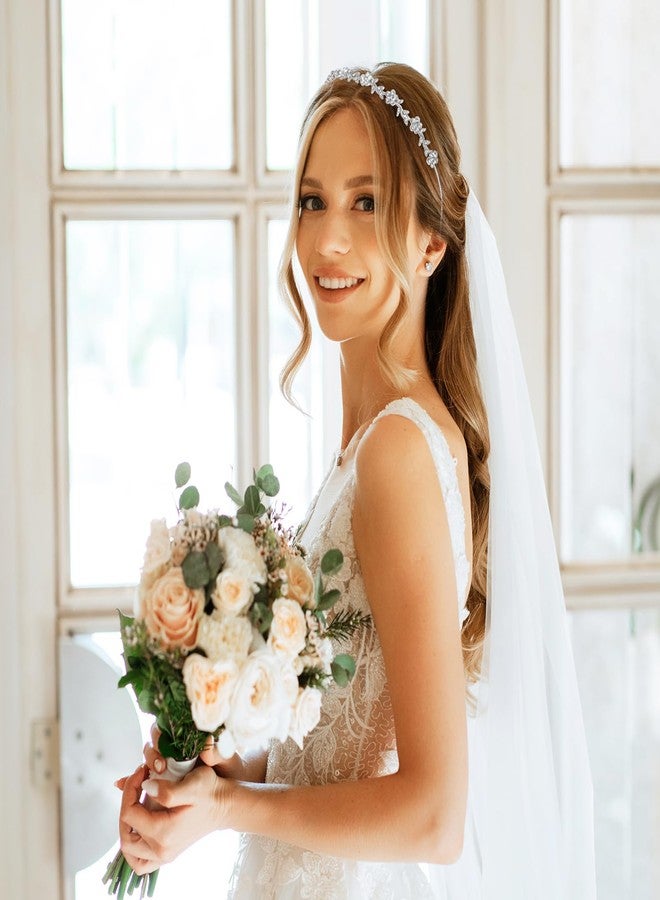 Yolev 4 Pcs Women‘s Silver Headbands, Bridal Rhinestone Headband, Crystal Headpiece for Women Wedding Party Accessories - Image 5