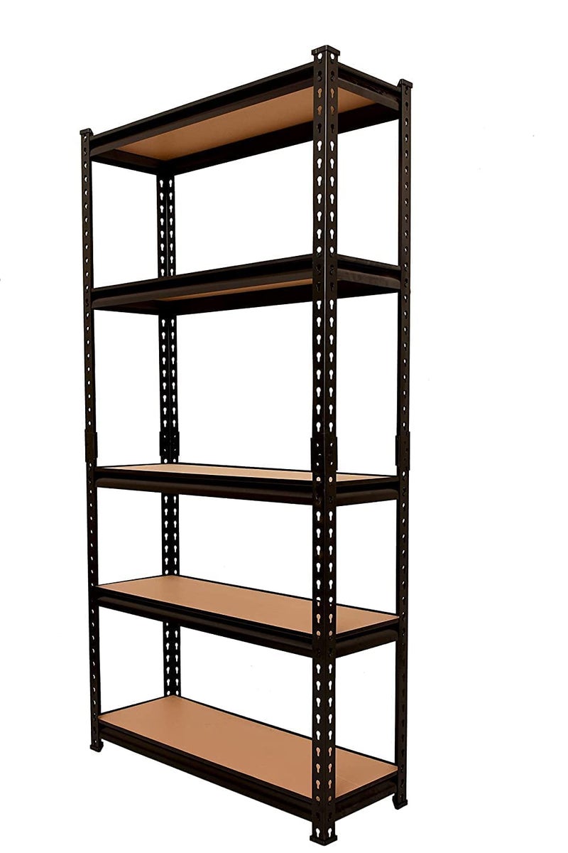 VISHVA Black 72 36 12 Inches 5 Shelves Adjustable Shelf Steel Storage Rack Utility Rack Garage Shelves Display Rack Boltless Rivet Rack  - Image 2