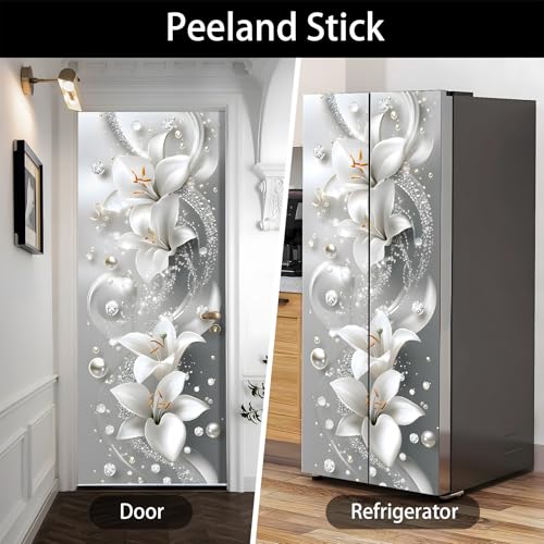 AOHMPT Self-Adhesive Refrigerator Wrap Set - Removable Vinyl Fridge Stickers, Peel & Stick Door Mural Decor for Kitchen, Bar, Office 32.3x78.7 - Image 3
