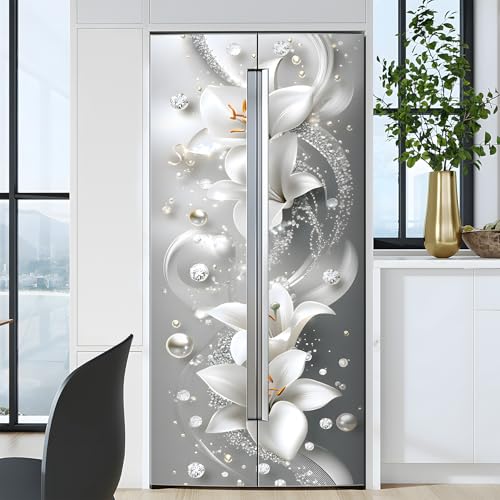 AOHMPT Self-Adhesive Refrigerator Wrap Set - Removable Vinyl Fridge Stickers, Peel & Stick Door Mural Decor for Kitchen, Bar, Office 32.3x78.7 - Image 5