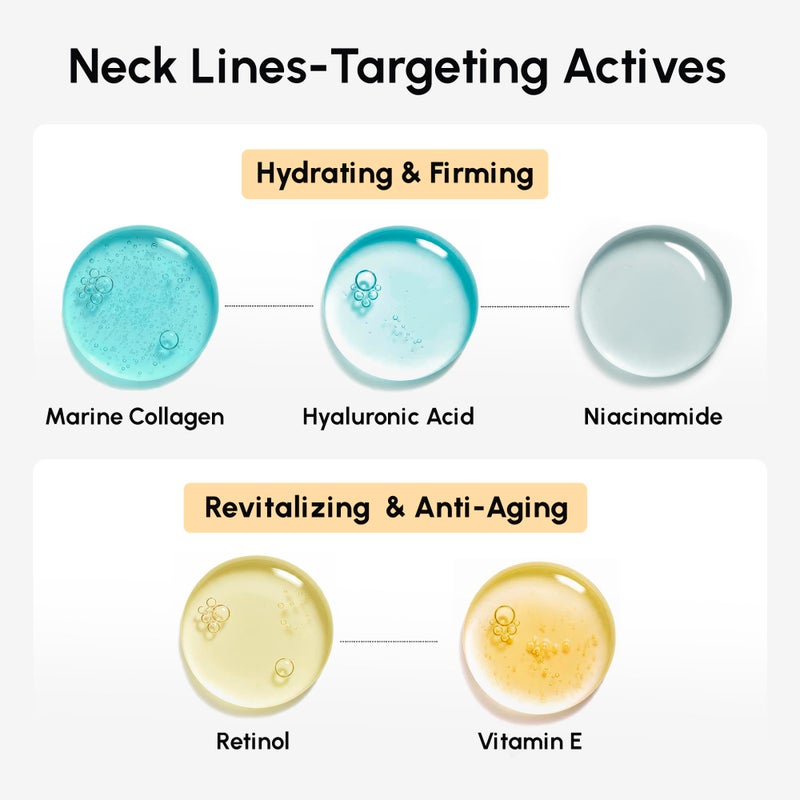 MAREE Neck Wrinkle Patches â€“ Collagen Anti-Wrinkle Patches with Retinol & Hyaluronic Acid for Face Lift â€“ Neck Mask for Tightening and Firming â€“ Neck Lifting Mask & Face Tape for Neck Wrinkles â€“ 5 Pcs - Image 4