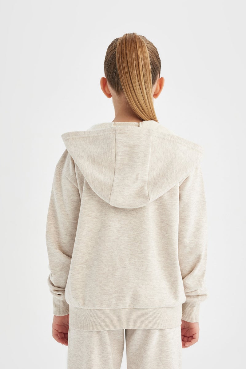 DeFacto Girl Basic Hooded Zippered School Cardigan - Image 2