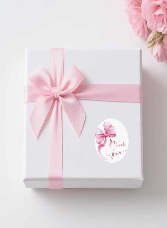 ANWYLL ملصقات شكر من أنويل - ملصقات شكر على شكل فيونكة للشركات الصغيرة، 480 قطعة، 1.5 بوصة، ملصقات شكر وردية اللون للتغليف، ذاتية اللصق، ملصقات هدايا الحفلات، ملصقات ختم لحفلات استقبال المولود وأعياد الميلاد - Image 4