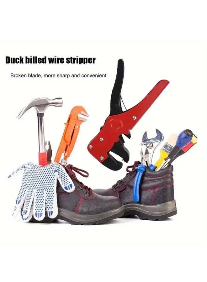 أداة تقشير وتوصيل الأسلاك ذات منقار البط الأحمر المحترفة مقبض مريح متطور متين للاستخدام الشاق - Image 4