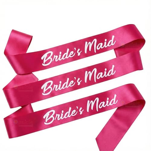 Propsicle Bachelorette Party Pink Satin Bridesmaid Sash Combo for Bridal Shower Team Bride Pack of 3 - Image 1
