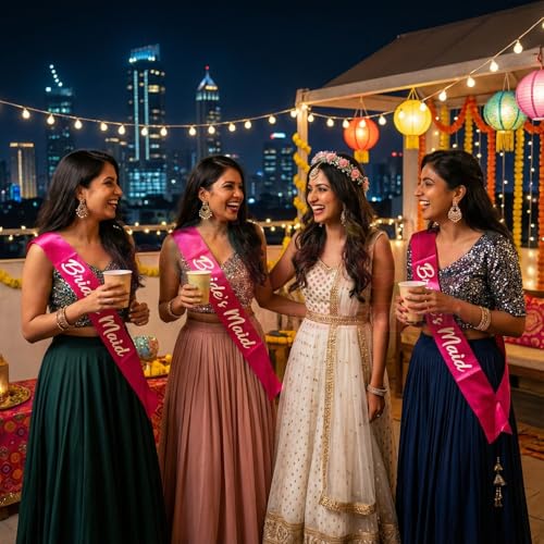 Propsicle Bachelorette Party Pink Satin Bridesmaid Sash Combo for Bridal Shower Team Bride Pack of 3 - Image 4