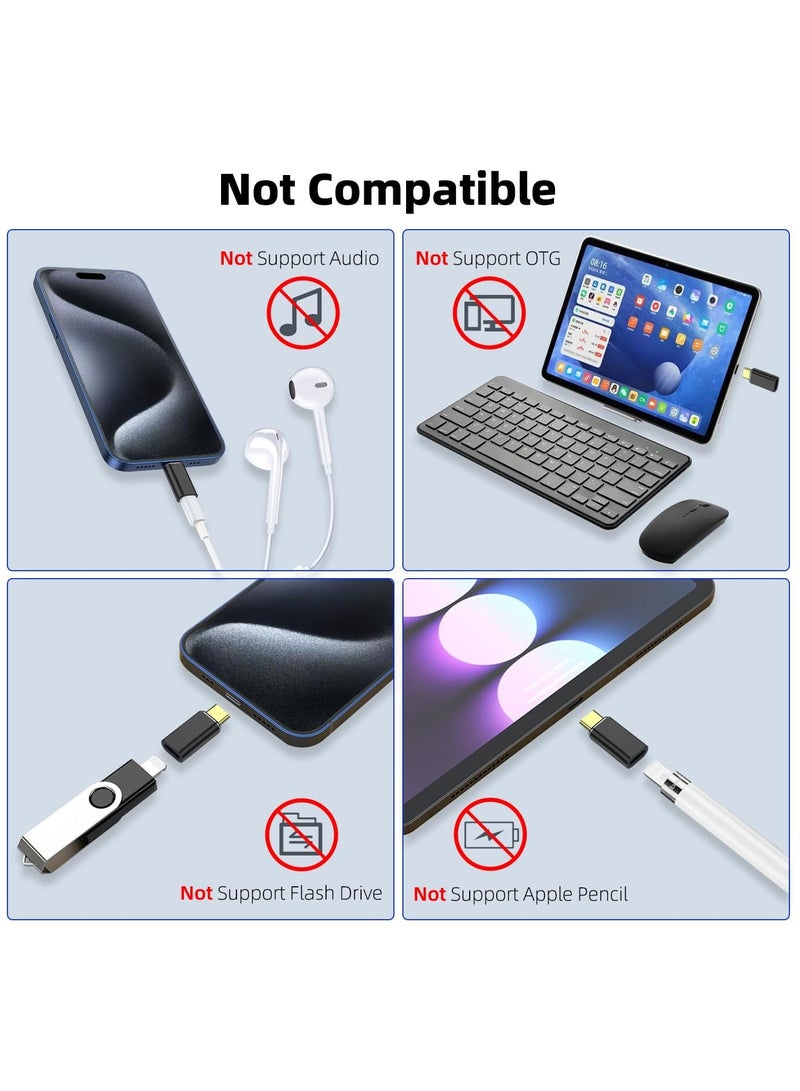 USB-C Male to Lightning Female Adapter (2-Pack) for PD Fast Charging & Data Transfer, Compatible with iPhone 15 Series, iPad Air, and Other USB Type-C Devices. - Image 5