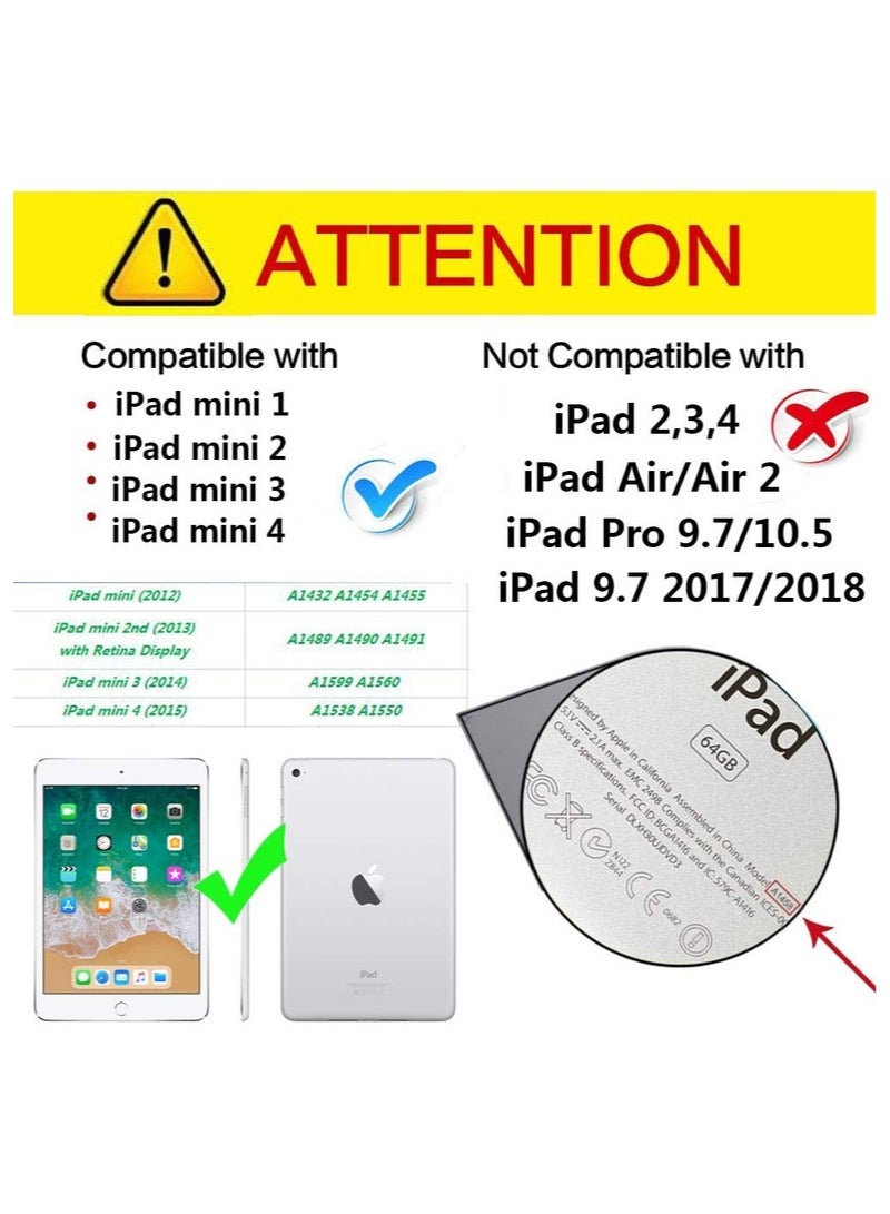إلترازون iPad Mini Case for Kids, Cute Butterfly Wing Double as Stand Light Weight Kid-proof Durable EVA Foam Protective Tablet Bumper Cover for Apple iPad mini 1/2/3/4 - Blue - Image 4