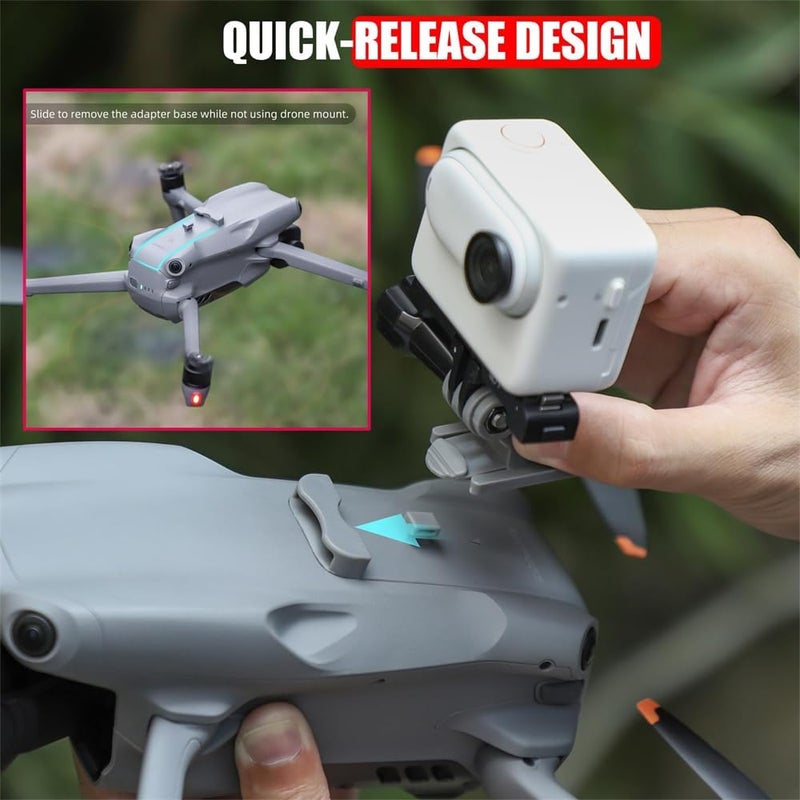 Air3 Adapter Mount Bracket for DJI Air 3 Drone, Compatible for GoPro 8/9/10/MAX and Insta360 Go 3/Action 4/3/2 Cameras, Expansion Holder with 1/4 Screw - Image 4
