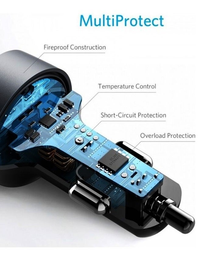 USB C Car Charger, 35W PowerDrive PD＋ 2 Car Adapter With 20W PD Port For iPad, iPhone 12/12 Pro and 15W Fast Charge Port For Samsung S10/S9/S8 Black - Image 4