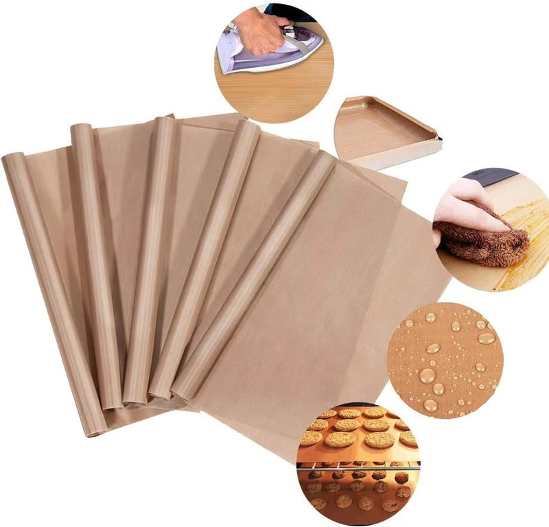 Akblaklsa 5 Pack Teflon Sheets for Baking, 12×16 Inch Reusable Baking Sheet Liners for Heat Press Transfer Sheet, Heat Resistant, Non-stick, Reusable, Cuttable, Good Choice for Heat Press and Baking - Image 1