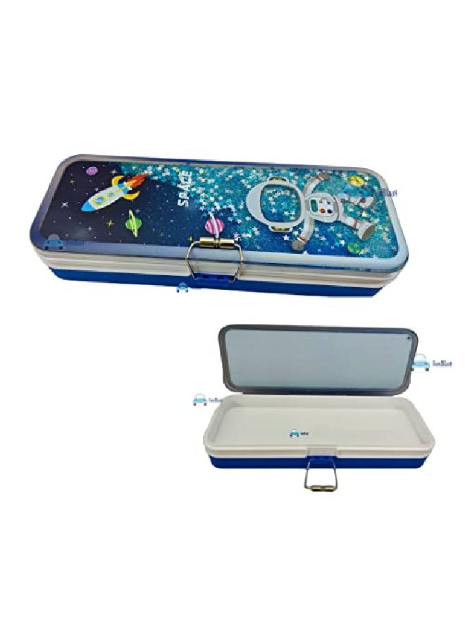 FunBlast صندوق أقلام للأطفال بتصميم مستكشف الفضاء - علبة أقلام فاخرة للأولاد والبنات - مجموعة تنظيم أقلام مكتبية للبنات/هدية عيد ميلاد/هدية عودة (فضاء) - Image 3