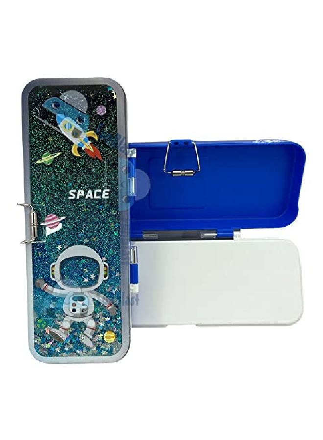 FunBlast صندوق أقلام للأطفال بتصميم مستكشف الفضاء - علبة أقلام فاخرة للأولاد والبنات - مجموعة تنظيم أقلام مكتبية للبنات/هدية عيد ميلاد/هدية عودة (فضاء) - Image 2