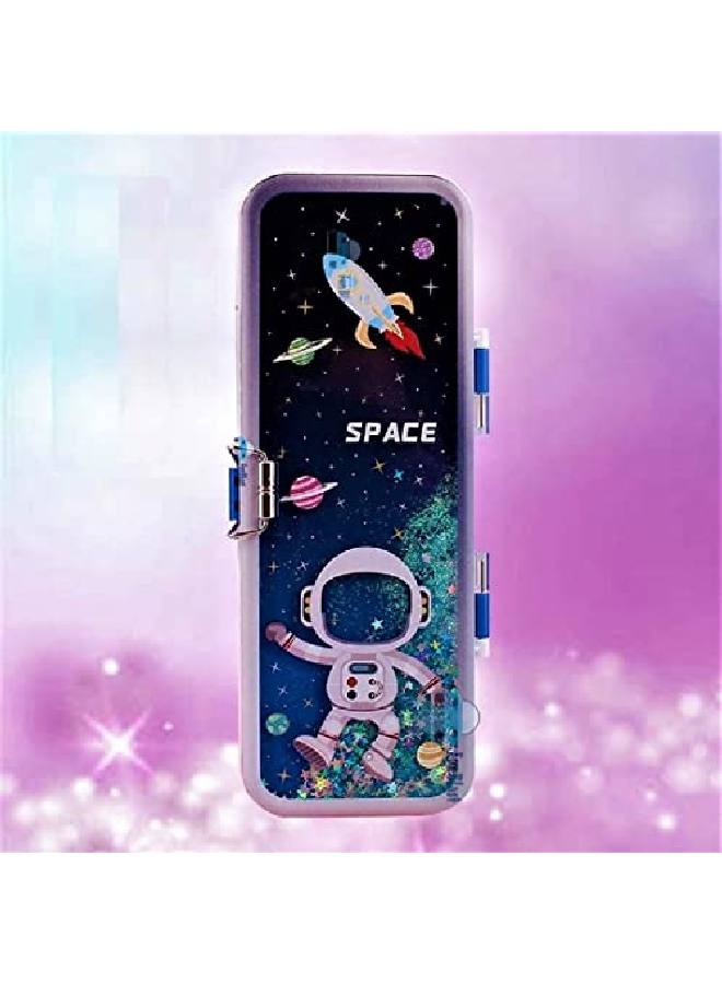 FunBlast صندوق أقلام للأطفال بتصميم مستكشف الفضاء - علبة أقلام فاخرة للأولاد والبنات - مجموعة تنظيم أقلام مكتبية للبنات/هدية عيد ميلاد/هدية عودة (فضاء) - Image 5