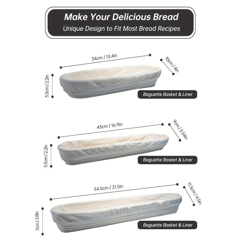 1 Banneton Sourdough Proofing Basket L Large With Liner Non Stick Food Safe Rattan Dough Bowl For Baking Kitchen Use - Image 4