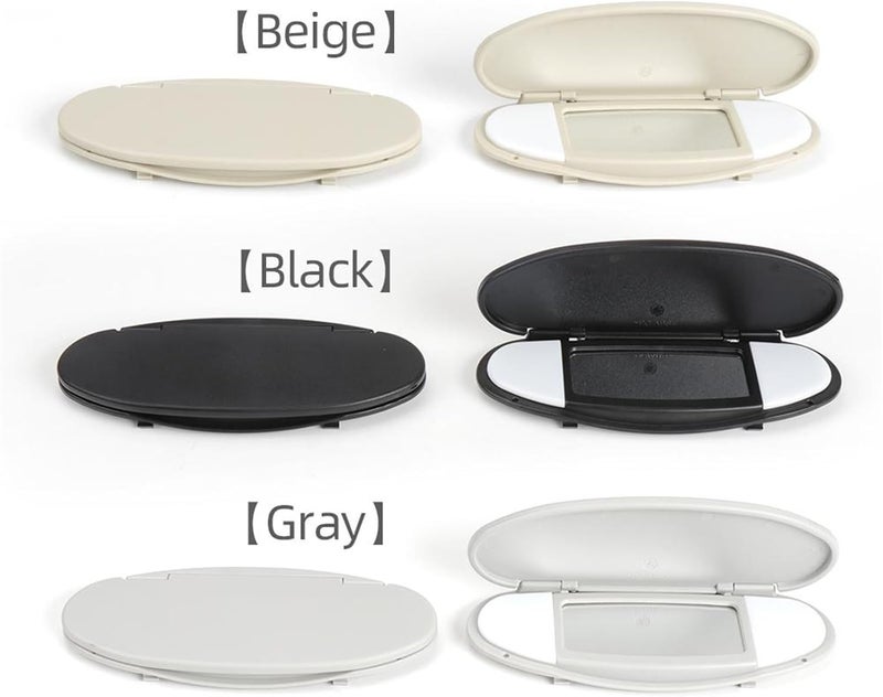 DEMULAX Beige Car Sun Visor Vanity Mirror Cover - Image 3