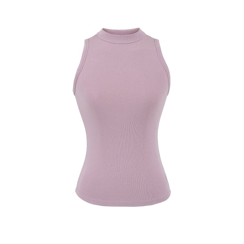 2026 Women's Chic Crew Neck Slim Fit Sleeveless Plain Cami Top - Image 4