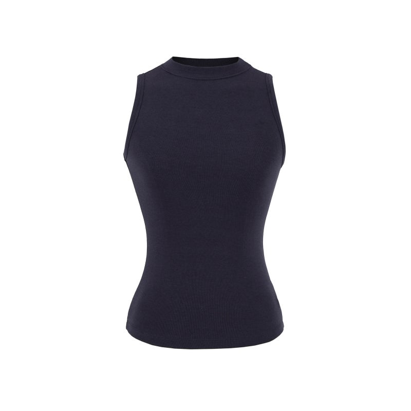 2026 Women's Chic Crew Neck Slim Fit Sleeveless Plain Cami Top - Image 5