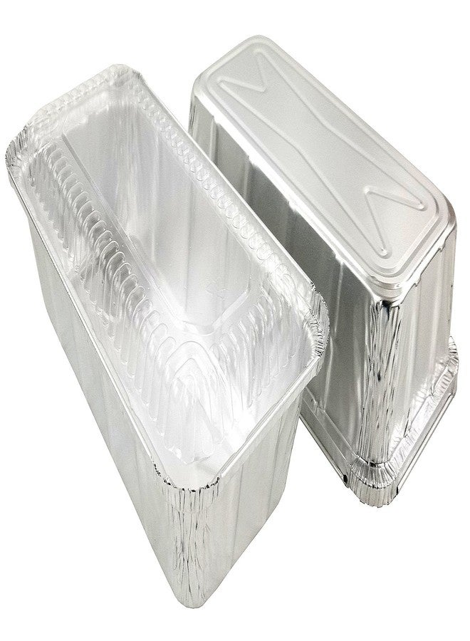 PACTOGO قوالب خبز/رغيف من رقائق الألومنيوم من PACTOGO سعة 2 رطل مع غطاء قبة شفاف (عبوة من 12 مجموعة) - Image 5