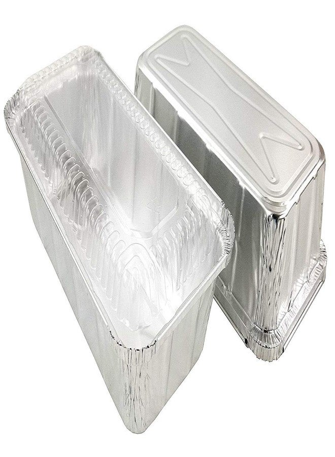PACTOGO قوالب خبز/رغيف من رقائق الألومنيوم من PACTOGO سعة 2 رطل مع غطاء قبة شفاف (عبوة من 12 مجموعة) - Image 1