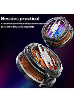 Memo Mobile Phone Cooler, Mobile Phone Cooling Fan, Mobile Phone Cooler with Semiconductor Cooling Chip - RGB Cooling Fan for Mobile Gaming, Live Streaming, Almost Almost All Mobile Phone Outdoor Vlogs  - Image 2