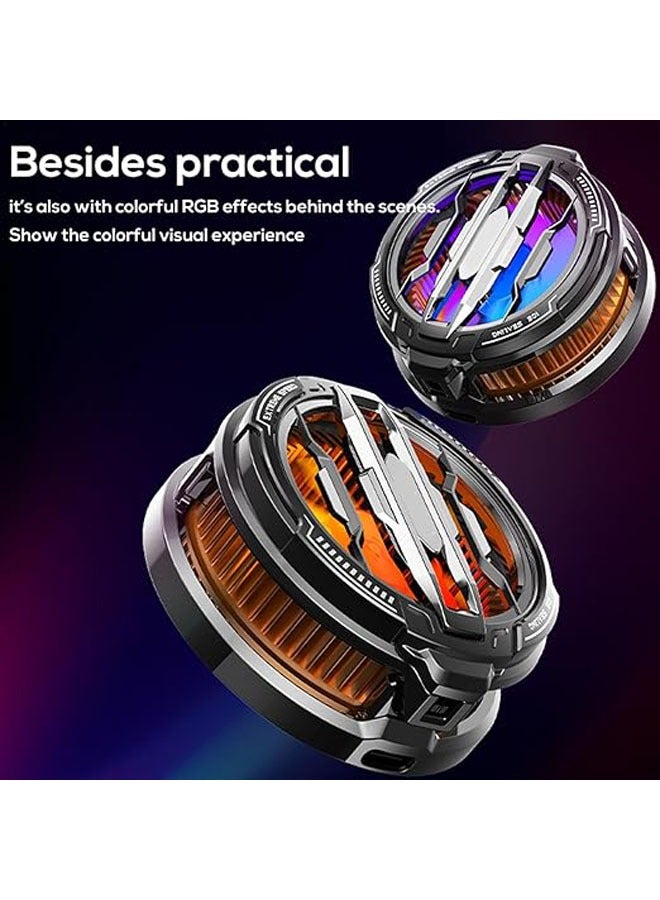 Memo Mobile Phone Cooler, Mobile Phone Cooling Fan, Mobile Phone Cooler with Semiconductor Cooling Chip - RGB Cooling Fan for Mobile Gaming, Live Streaming, Almost Almost All Mobile Phone Outdoor Vlogs - Image 2