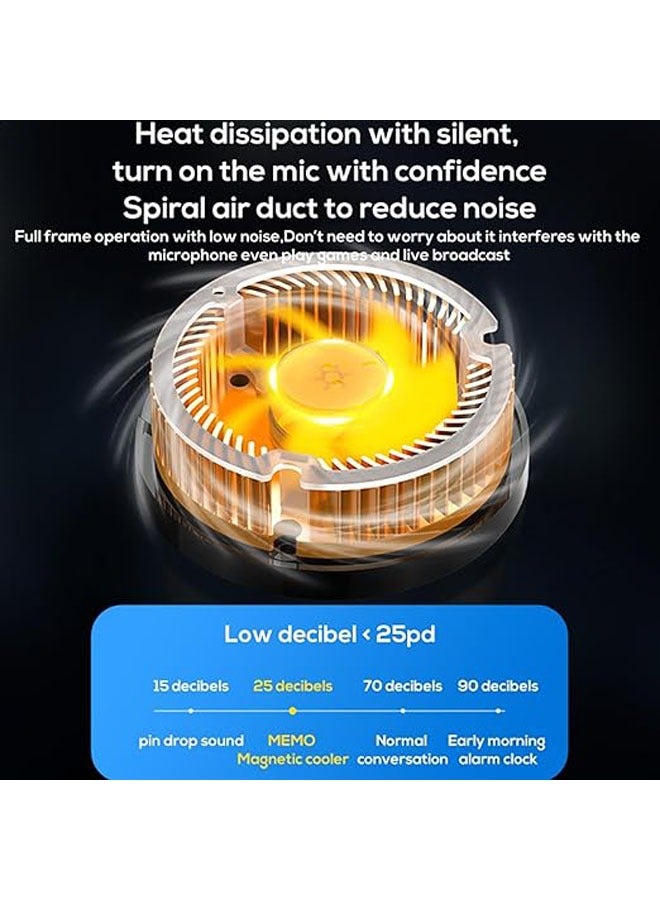 Memo Mobile Phone Cooler, Mobile Phone Cooling Fan, Mobile Phone Cooler with Semiconductor Cooling Chip - RGB Cooling Fan for Mobile Gaming, Live Streaming, Almost Almost All Mobile Phone Outdoor Vlogs - Image 5