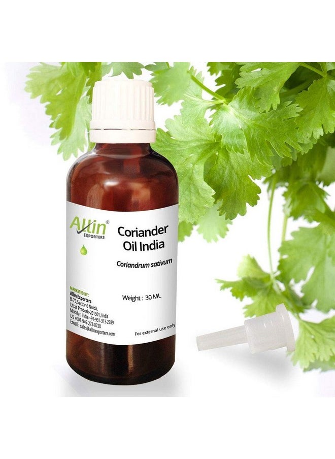 Allin Exporters Coriander Oil Indian 100% Pure Natural & Undiluted 30 Ml 