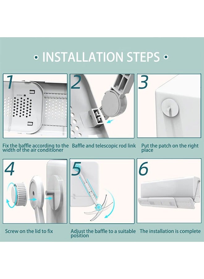 Split Ac Air Flow Deflector, Slim, Length  Angle Adjustable Air Conditioner Deflector helps Cooling/Heating Air Circulation, Anti Blast, Wind Baffle and Direction, Anti-Condensation - Image 5