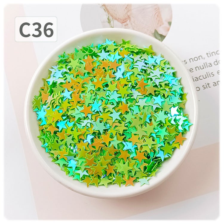 Generic YALEDUO 7MM Star Oil Paint Glitter, DIY No-Hole Flat Sequins C36 AB Green