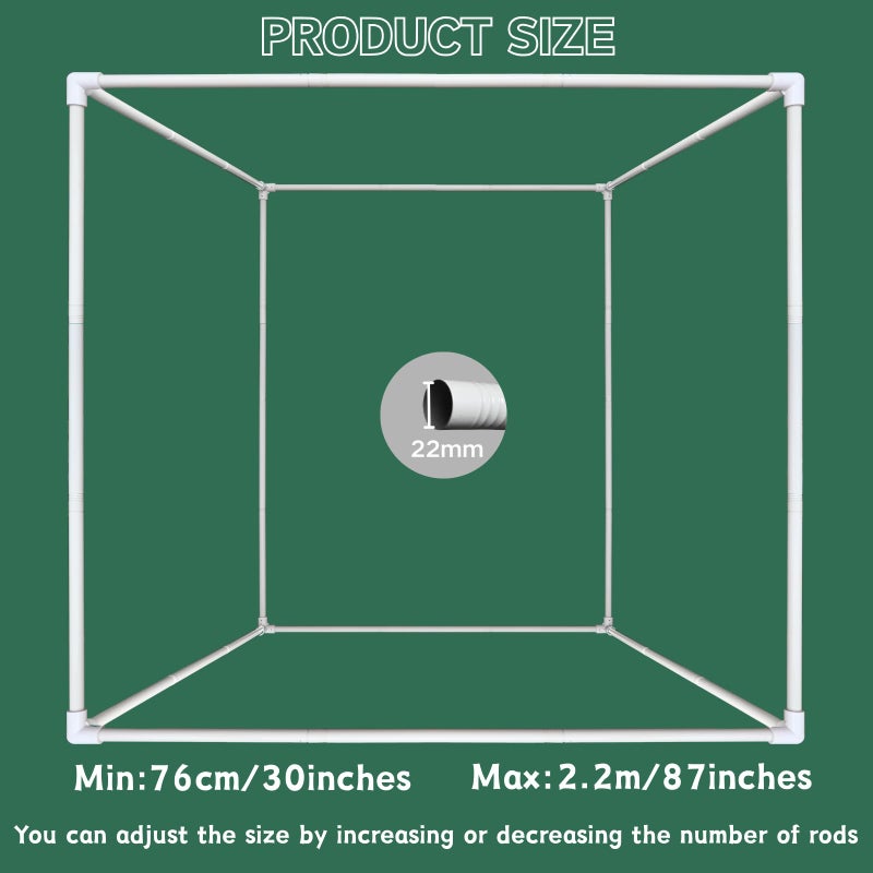 Beyeutao Photo Backdrop Stand W7.2 x L7.2 x H7.2 FT Square Banner Stand White Backdrop Support Kit Adjustable Pipe and Drape Background Frame for Birthday Party Video Studio - Image 4