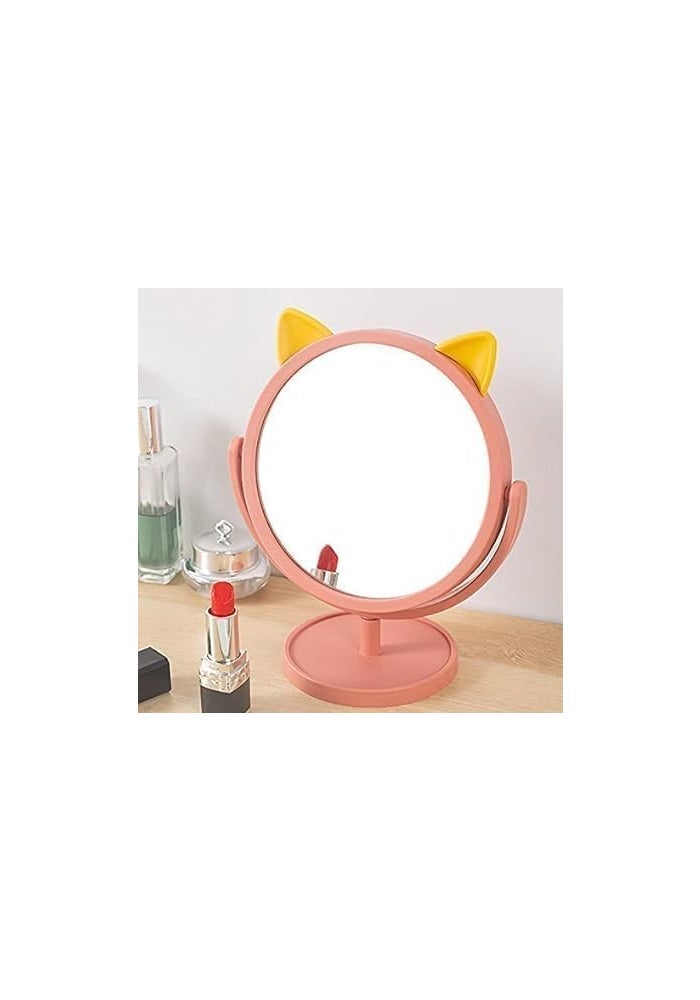Decorhills Cute Round Makeup Mirror with 360 Degrees Rotation and Stand - Image 2
