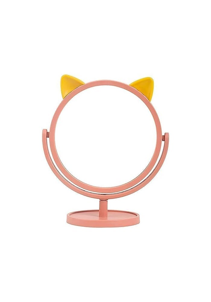 Decorhills Cute Round Makeup Mirror with 360 Degrees Rotation and Stand - Image 1