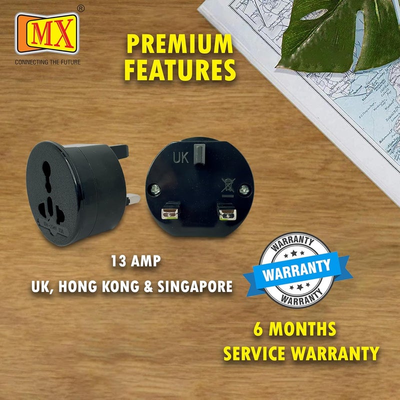 MX MX UK Plug Type G Universal Travel Adapter 3 Pin Round Shape Travel Power Plug Converter Compatible in UK Countries UK Adapter for Indian Flat Pin Socket Perfect for Laptop Camera Charger  - Image 4