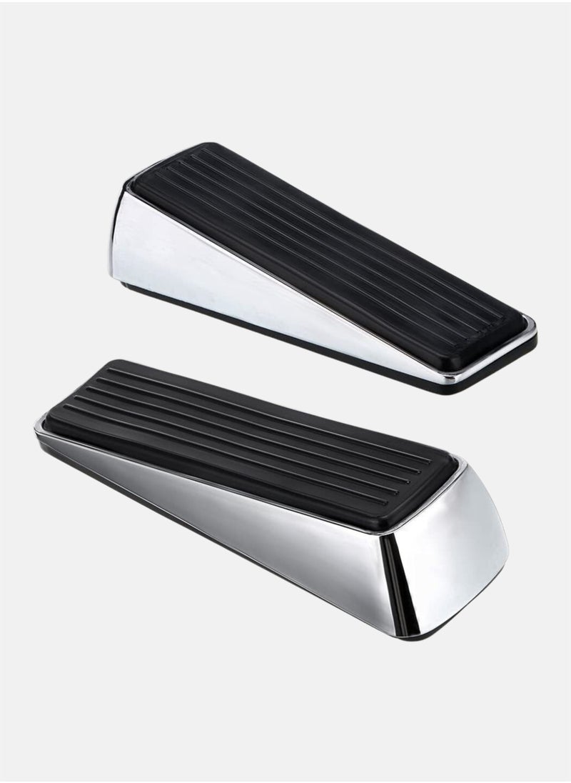 Generic Heavy Duty Door Stoppers 2 Pack Strongest Door Stop Wedge with Storage Case Non-Scratching Door Holder Anti-Skid Durable Rubber Doorstop for Home Office and School Fit All Types of Floor  - Image 1