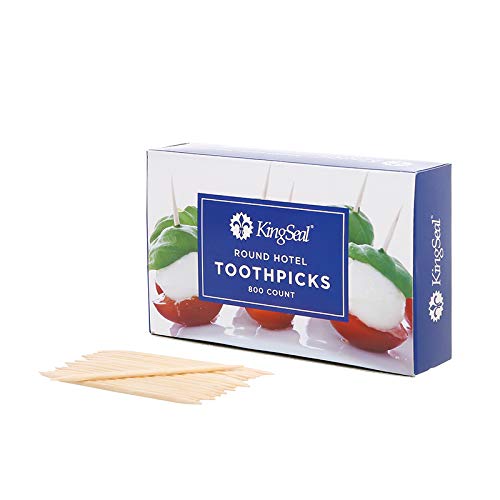 3200 Count  KingSeal Bamboo Wood Round Hotel Toothpicks 25 Inch Length Plain Unflavored Perfect for Restaurants and Sampling Food Bulk Pack  4 Boxes x 800