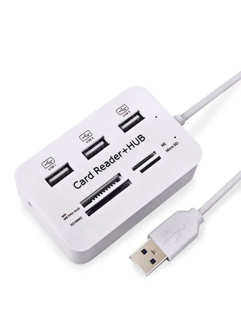 قارئ بطاقات متعدد الوظائف + موزع USB بـ 3 منافذ – أداء عالي وسرعة نقل فائقة!
