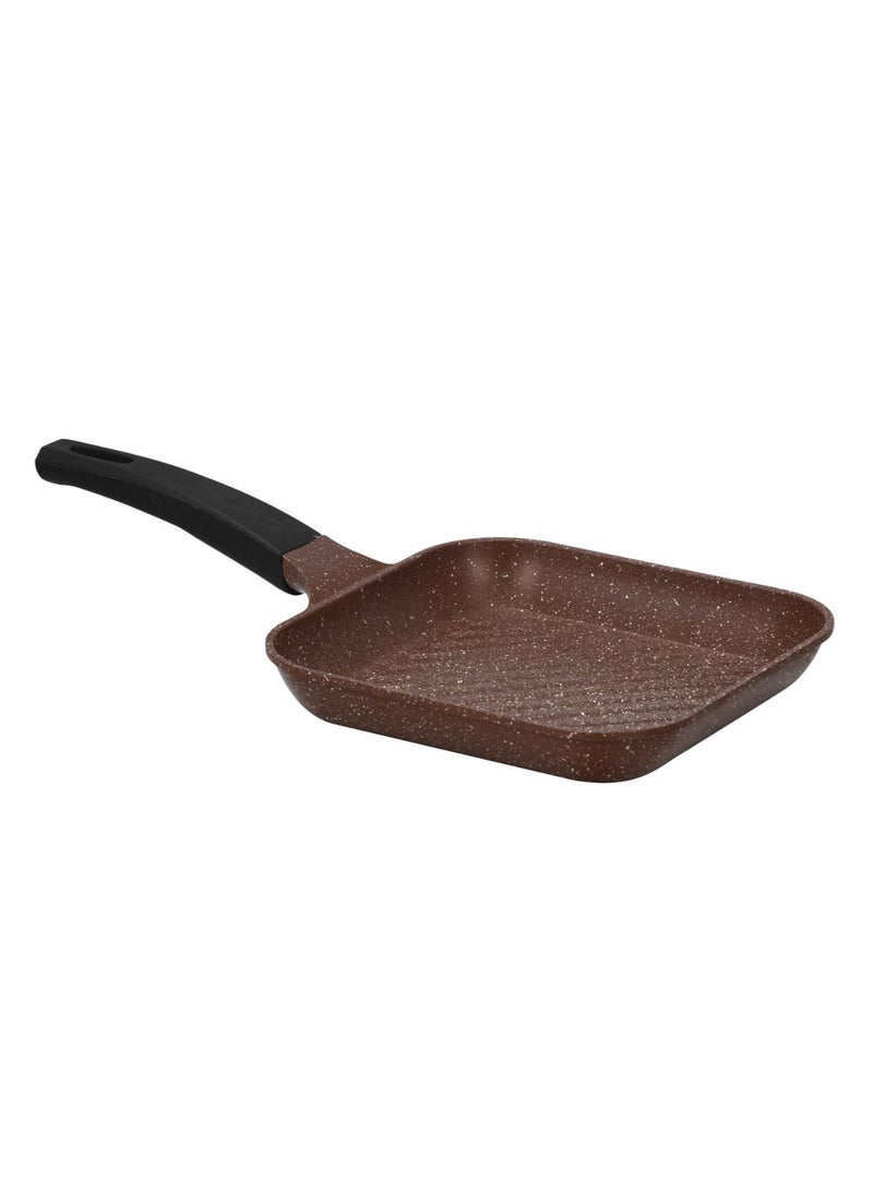 SONEX Die Cast Grill Pan Non Stick Marble Coating 28cm Brown - Image 2