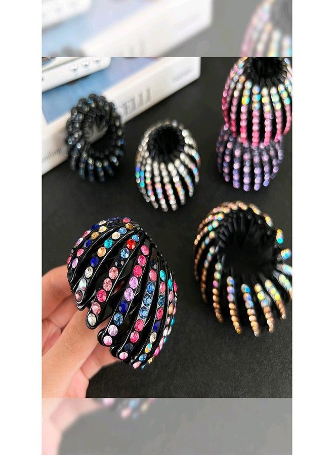 7 Pcs Bird Nest hairpins Hair non-slip design Diamond sparkling expandable bun fixed hair claw for women and girls - Image 5