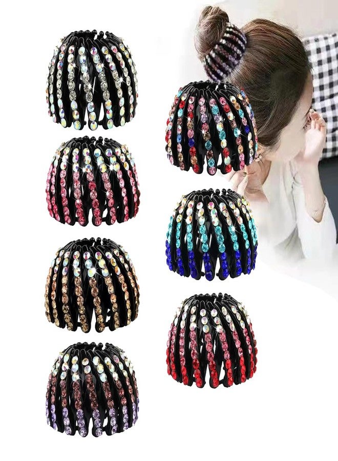 7 Pcs Bird Nest hairpins Hair non-slip design Diamond sparkling expandable bun fixed hair claw for women and girls - Image 1