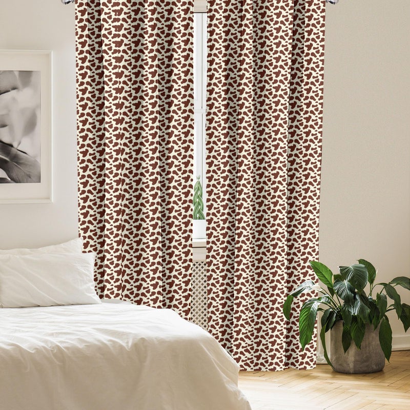 Ambesonne Ambesonne Cow Print Window Curtains  Cattle Skin with Brown Spots Agriculture Cow Oxen Hide Camouflage Pattern  Lightweight Decor 2-Panel Set with Rod Pocket  Pair of - 28"" x 84""  White Brown - Image 4