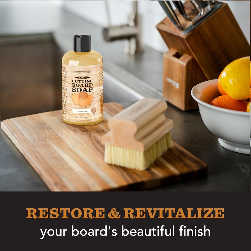 clarks Cutting Board Cleaner Unscented - Soap for Butcher Block, Countertop and Utensils - Cleans and Restores Wood - Use Before Food Grade Mineral Oil - Image 5