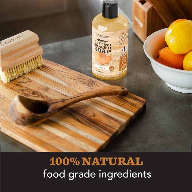 clarks Cutting Board Cleaner Unscented - Soap for Butcher Block, Countertop and Utensils - Cleans and Restores Wood - Use Before Food Grade Mineral Oil - Image 2