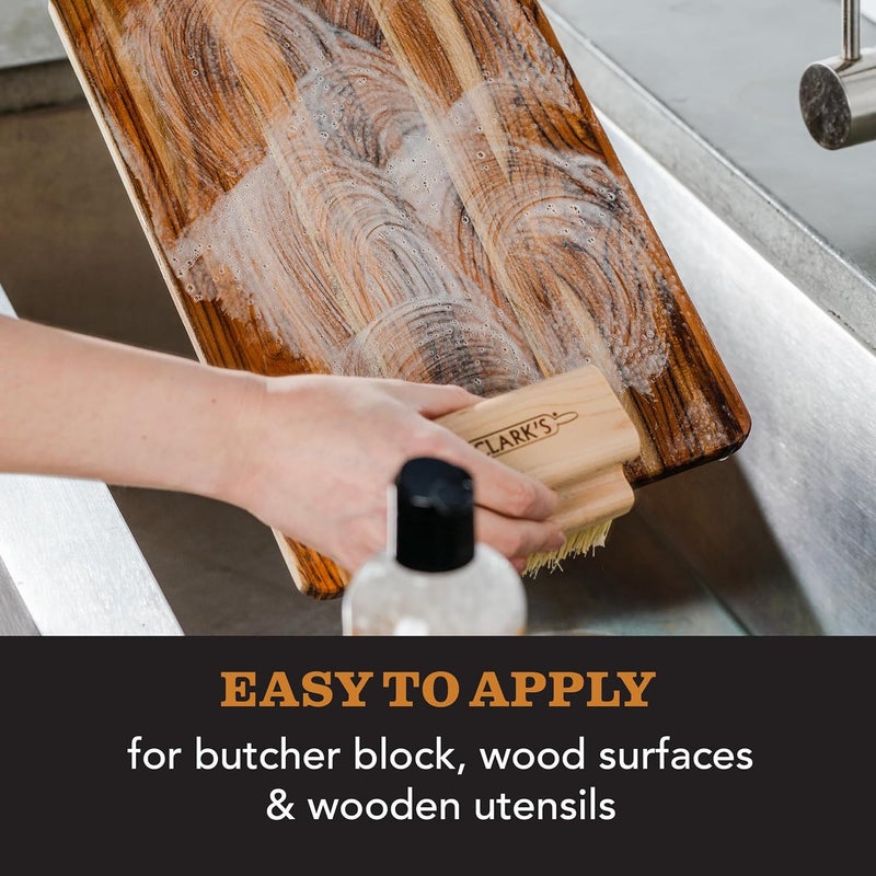 clarks Cutting Board Cleaner Unscented - Soap for Butcher Block, Countertop and Utensils - Cleans and Restores Wood - Use Before Food Grade Mineral Oil - Image 3