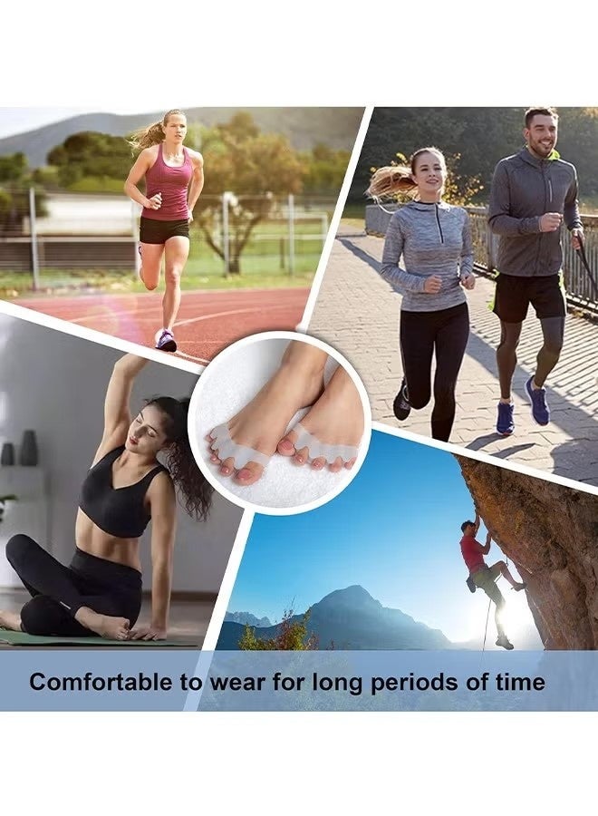 زوجان من فواصل أصابع القدم - فواصل أصابع القدم المصنوعة من السيليكون الناعم لتخفيف آلام إبهام القدم الأروح، والتهاب اللفافة الأخمصية، وأصابع القدم المطرقية، وأصابع القدم المتداخلة، ومقوم أصابع القدم لتحسين حركة القدم ومحاذاتها. - Image 5